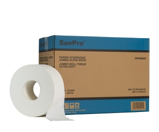 SanPro® Ultra-Soft 2 Ply Jumbo Toilet Tisssue Cs/8rls x 600'